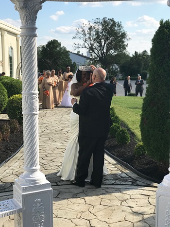 Irene Penn Spine Patient walking at her Wedding